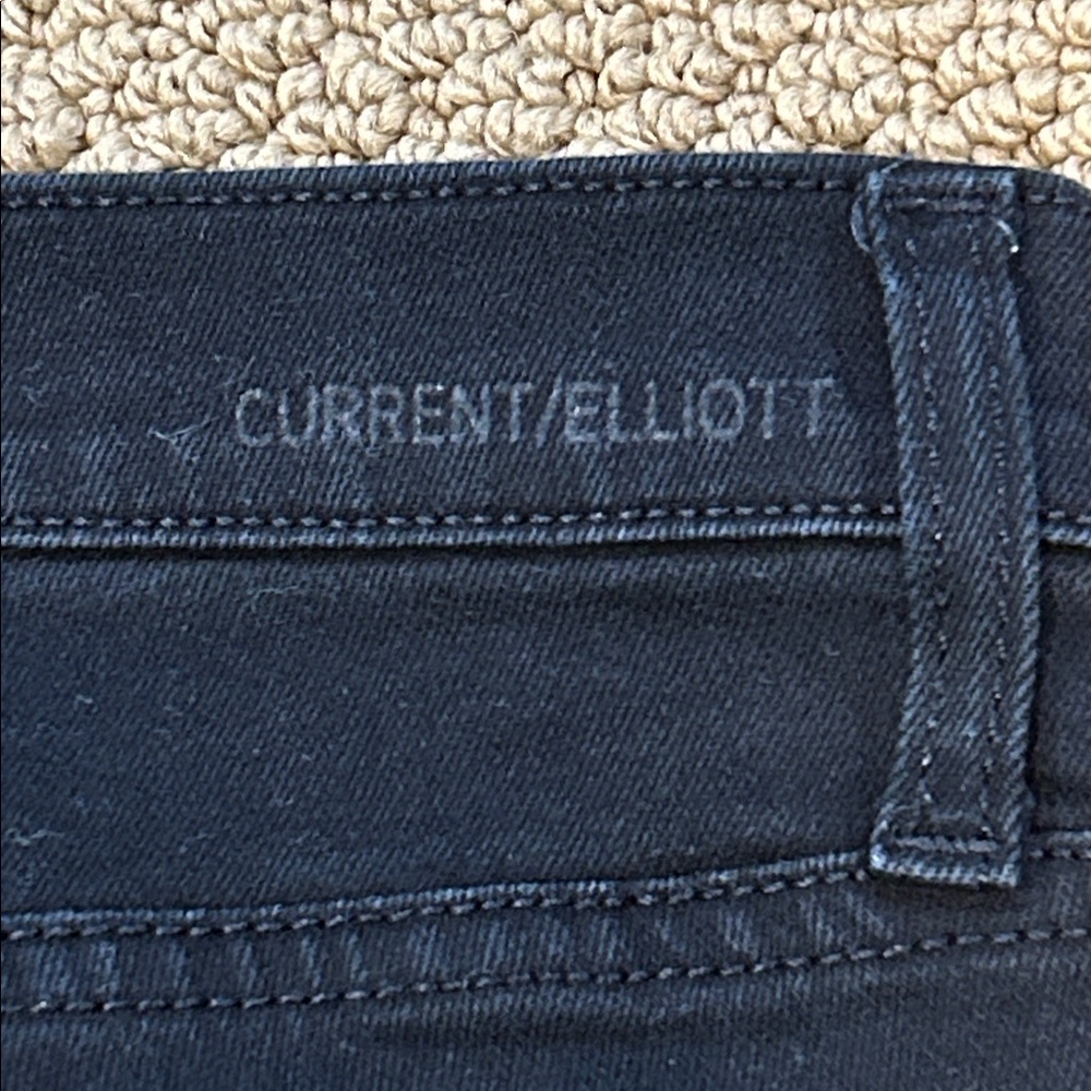 Current Elliott The High Waist Flare Jeans size 28 Black Distressed Frayed Hem - Picture 9 of 15